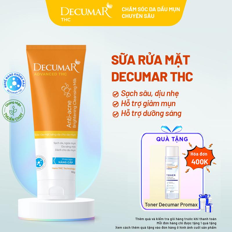 Sữa rửa mặt hỗ trợ  ngừa mụn sáng da Decumar . DSM02
