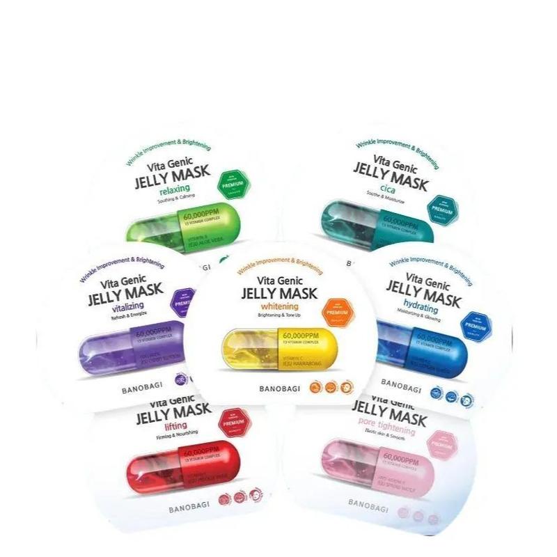 2 Hộp Kết Hợp Mặt Nạ Jelly Vitamin Cao Cấp BANOBAGI Giúp Chăm Sóc Da Toàn Diện 30ml mặt nạ rau má keyshu yuja daily mask obaxua bột tảo xoắn chính hãng bano bagi mặt nạ cấp ẩm mặt nạ jelly mask ricemask