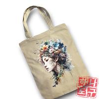 Gambar [Beli Lokal] Satu Alat GIRL WITH FLOWER Totebag Resleting Bahan Kanvas Tebal Premium - Choco Caramel dari SATU ALAT Kota Tangerang 4 Tokopedia