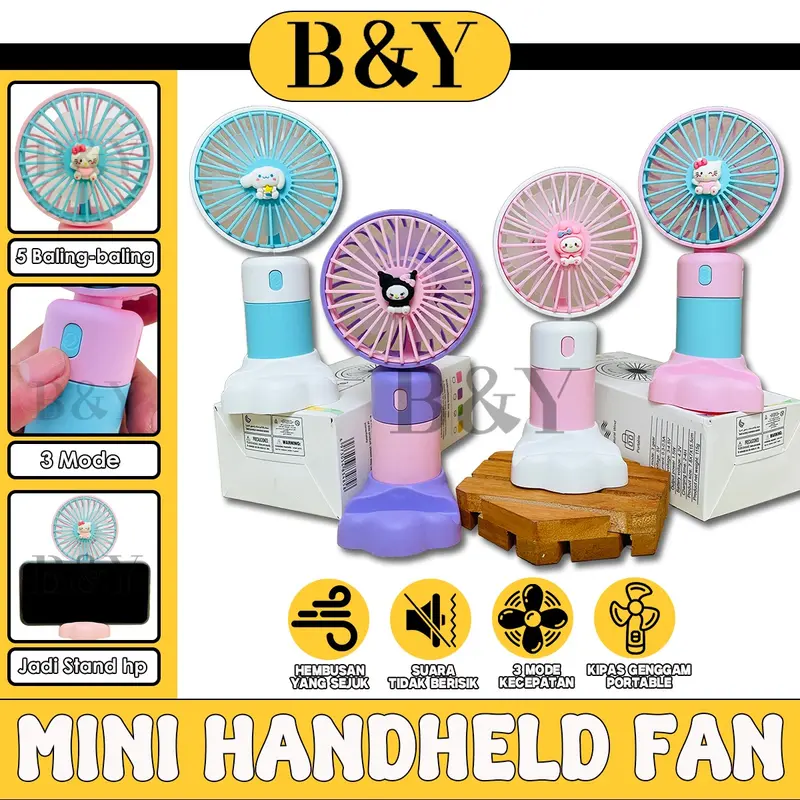 Kipas Angin Portable SANRIO USB Fan Mini 0