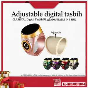 Smart Tasbih Tally Counter Ring for Muslims Zikr Digital Tasbeeh Cincin Zikir Tasbih Etnik 3 in 1 Adjustable Penyesuai Ring Karet