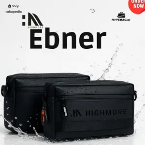 Tas Selempang & Clucth Highmore Ebner Special Premium - Tas Tangan 3in1 Original Waterproof Hitam Pria Slingbag Waistbag