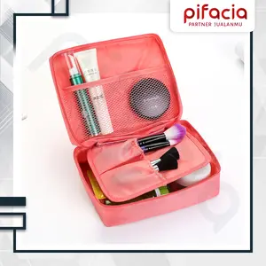 PIFACIA Cosmetic Bag POLOS Tas Kosmetik Travel Bag Multifungsi