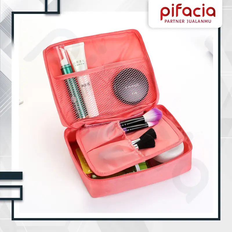 PIFACIA Cosmetic Bag POLOS Tas Kosmetik Travel Bag Multifungsi 0