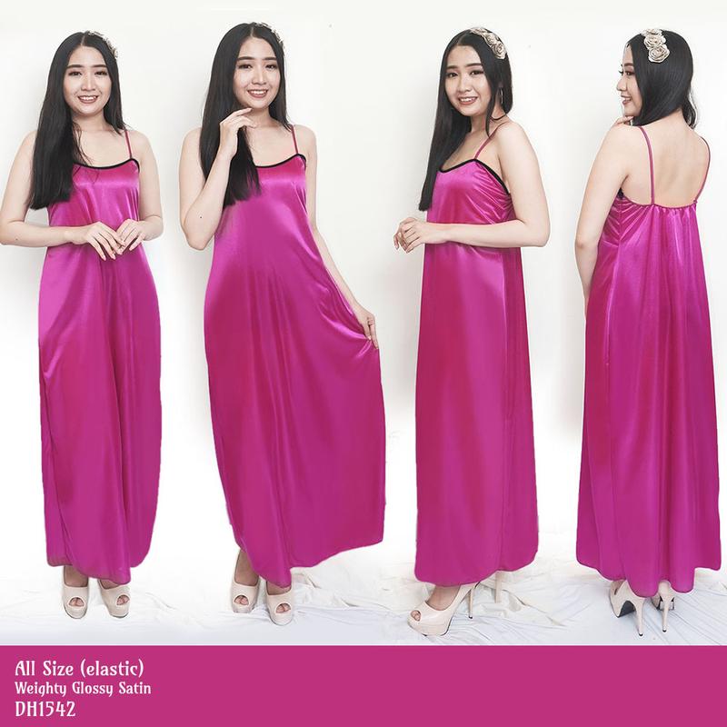 FOLVA dress panjang tanktop baju tidur satin all size 7