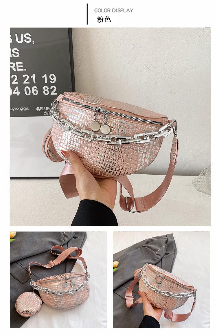 Product Introduction of Crocodile Women Chest Bag High Quality PU Leather Crossbody Bags For Girls Luxury Decoration Female Shoulder Bags 13