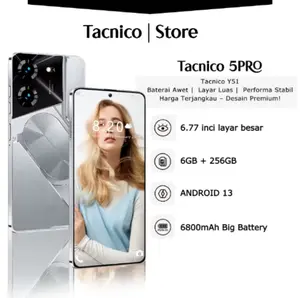 TACNICO  5 Pro Smartphone Android,6.53 inch,256GB ROM 6GB RAM,5000mAh Battrey,Mobile phones,5+16MP Camera,Original Cellphones