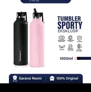 Le Ding-Ding Tumbler Stainless Steel Sport Botol Minum Tahan Panas-Dingin SUS 316 1000ML Anti Bocor Vakum Insulated Garansi Resmi