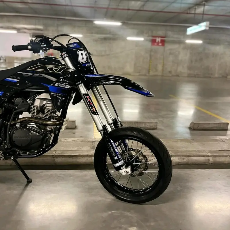 Decal CRF 150L Warna Biru Hitam Elegan Terbaru - Free Custom - Motorcycle 1