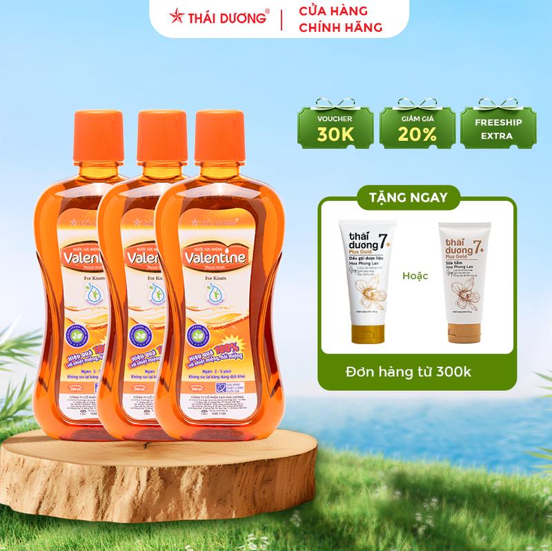 HCM 03 Nước súc miệng Valentine Chai 500ml TẶNG DẦU GỘI Thái Dương 7 Plus Gold 50ml - Sao Thái Dương