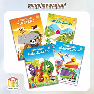 Buku Mewarnai PAUD/TK A5 Berwarna Kertas HVS 75 Gram Cover Artcarton Finishing UV Glosy