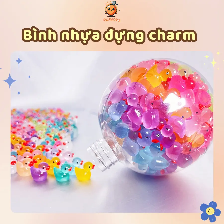 Bình/hũ 50ml đựng charm trong suốt nhiều hình dáng dùng để trang trí