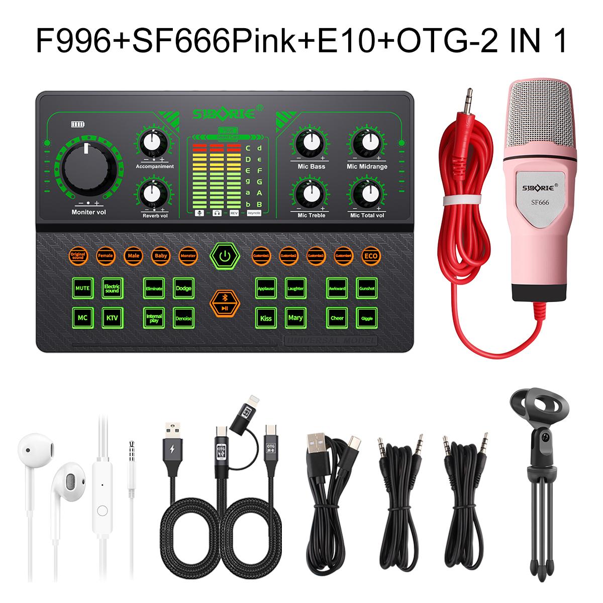 Siborie Soundcard F996+SF666 Mic+E10 Headset+OTG-2in1 Paket Lengkap Mixer Bluetooth Sound Card For Streaming Langsung DJ Siap COD Pengiriman Cepat Siborie Soundcard F996+SF666 Mic+E10 Headset+OTG-2in1 Paket Lengkap Mixer Bluetooth Sound Card For Streaming Langsung DJ Siap COD Pengiriman Cepat