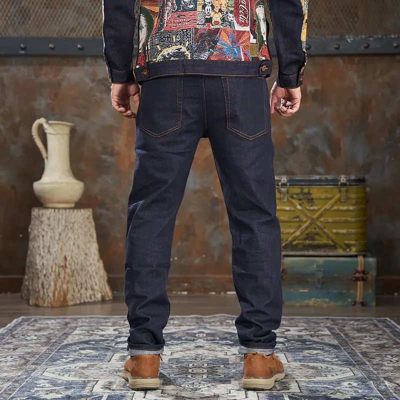 Mã 6686, Quần Jean Nam, Xanh Trơn, Form Slim, Denim Co Giãn 5