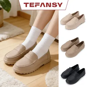 TEFANSY sandal  wanita  Anti Slip wanita outfit sandal Sandal Wanita Klasik Minimalis Sepatu loafer 2026 new  Shoes Bahan EVA & Sol Karet Empuk Flat Sendal