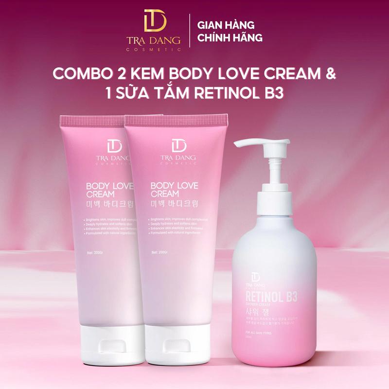 [ Liệu Trình Chuyên Sâu ] Sữa Tắm Retinol B3 & 2 Kem Dưỡng Thể Body Love Cream - Tra Dang Cosmetic