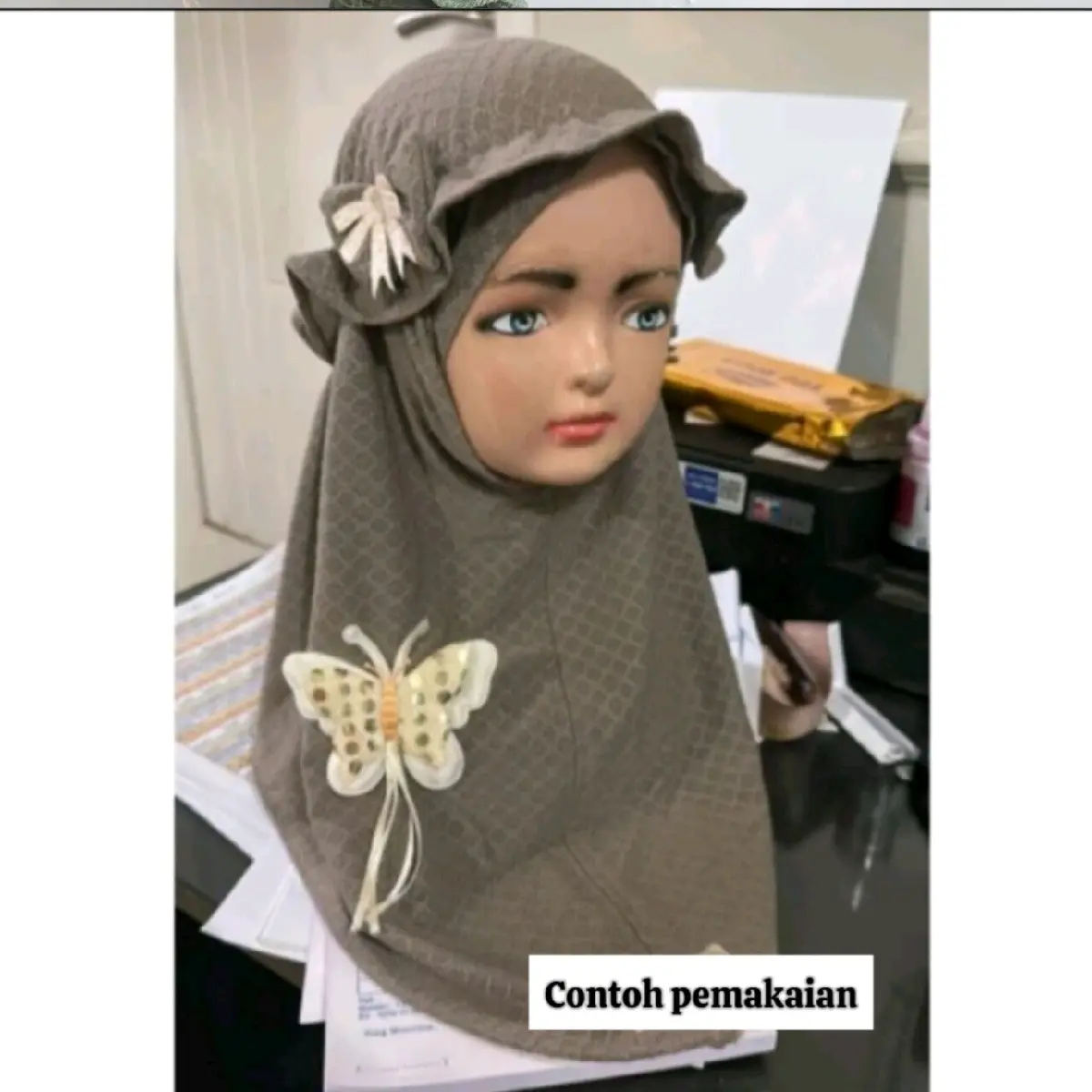 Hijab anak topi kupu usia 1-6 tahun