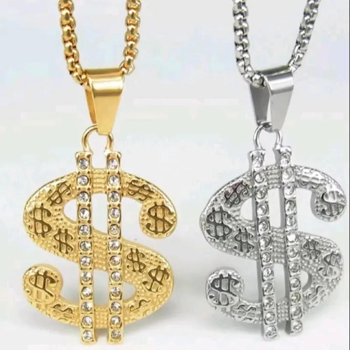 kalung tintanium liontin dollar pria dan wanita