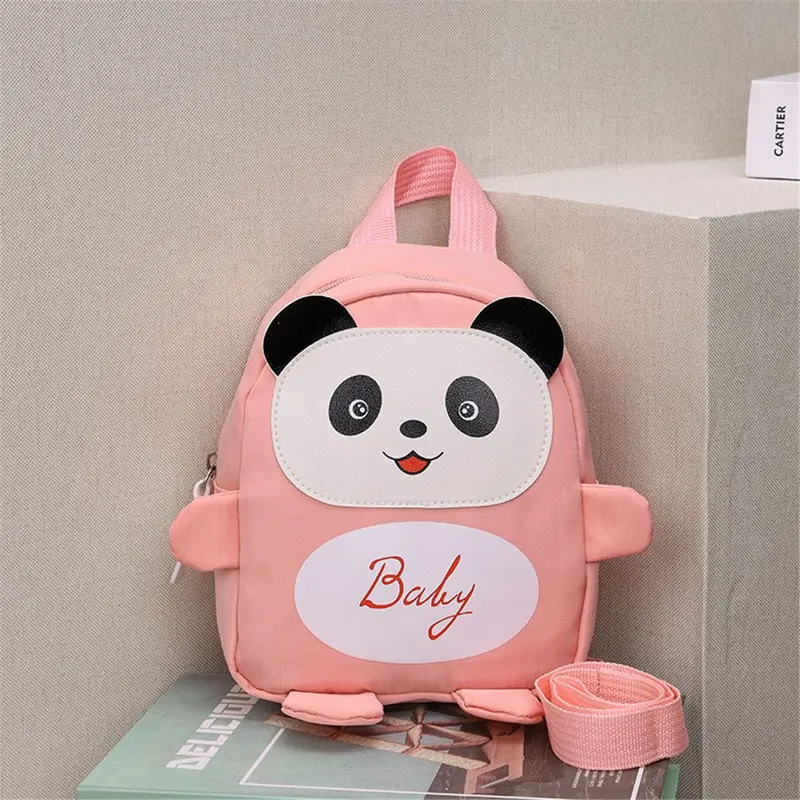 Ba lô mini du lịch, Thiết kế hoạt hình gấu trúc dễ thương, Thích hợp cho trẻ mầm non và trẻ mới biết đi, Túi đi học, Chống thất lạc 3