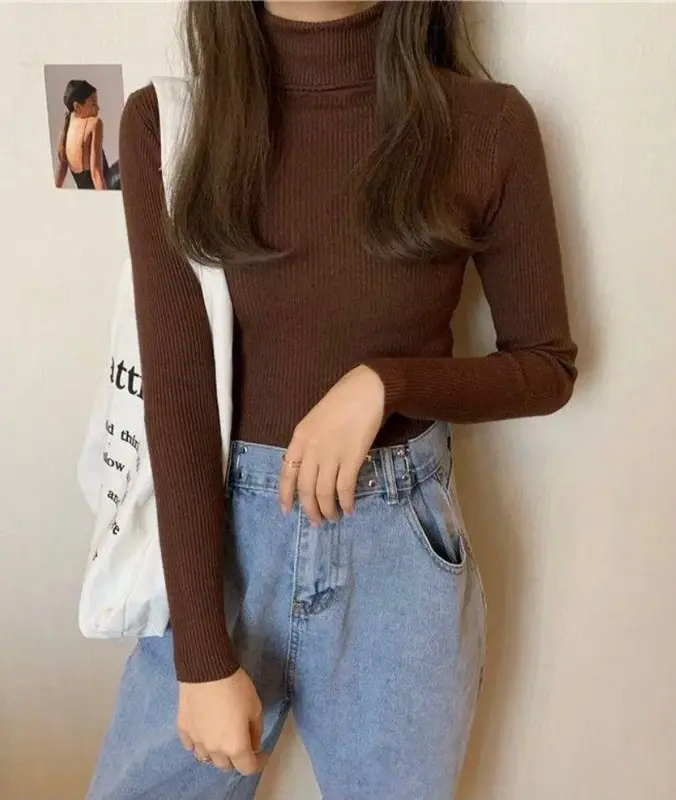 KAOS TURTLENECK CEWEK LENGAN PANJANG BAJU KERAH TINGGI WANITA KEKINIAN PAKAIAN MODIS & TRENDY 3