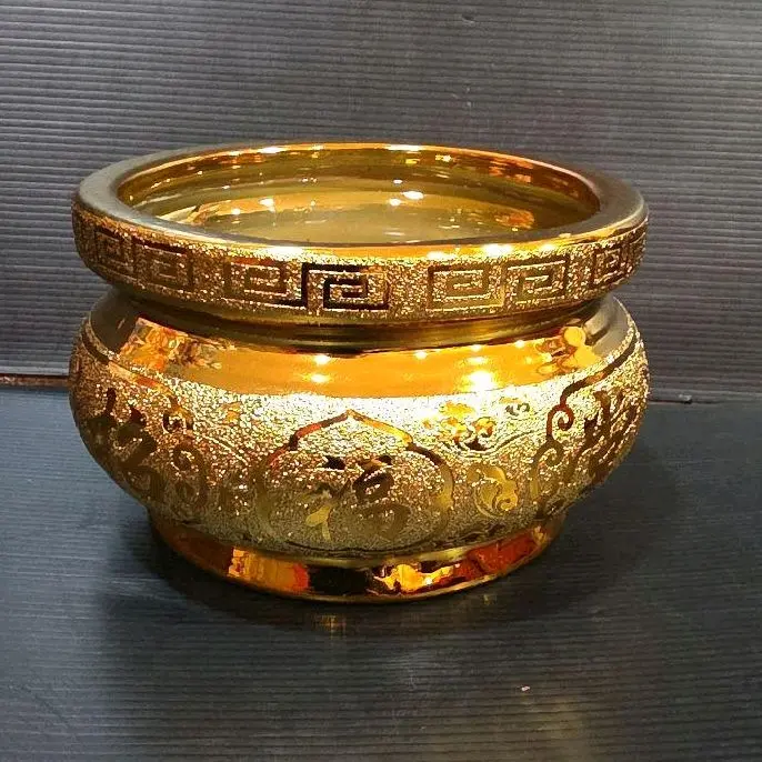 Hiolo Cao Cai Keramik Warna Emas 6"