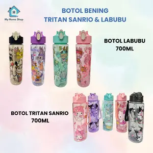 Botol Minum Labubu 700ml 800ml Tritan Bening 1 Liter Botol Minum Tritan Gradasi 800 ml Botol Sanrio 700 ml BPA FREE Hello Kitty Melody Cinamoroll Kuromi