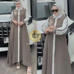 Uni Ara - Dress ( ALESA ) Dress Premium || Gamis Wanita Kekinian