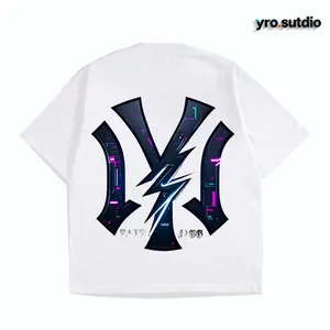 Kaos Unisex Katun 200g Lengan Pendek, KerahBulat, Model Longgar Gaya Amerika denganSablon Print Baju Panjang Hitam