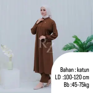 PROMO RAMADAHAN GREENISM - Aleza Oneset | Setelan Celana Tunik Kekinian