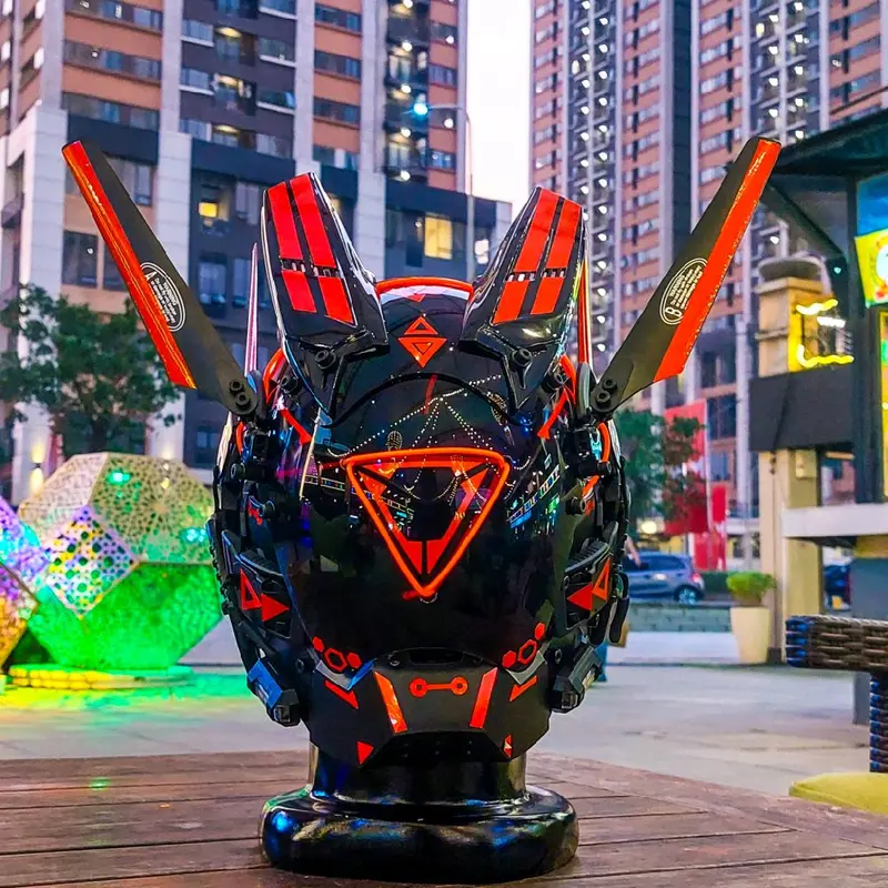 Cyberpunk Mask V6 Triangle LED Full Custom High Quality 0