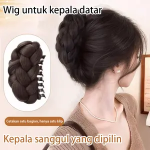 Wig korean style wig kepala kuncup cepol rambut palsu bunga wig sanggul hair bun ponytail model jepit rambut palsu