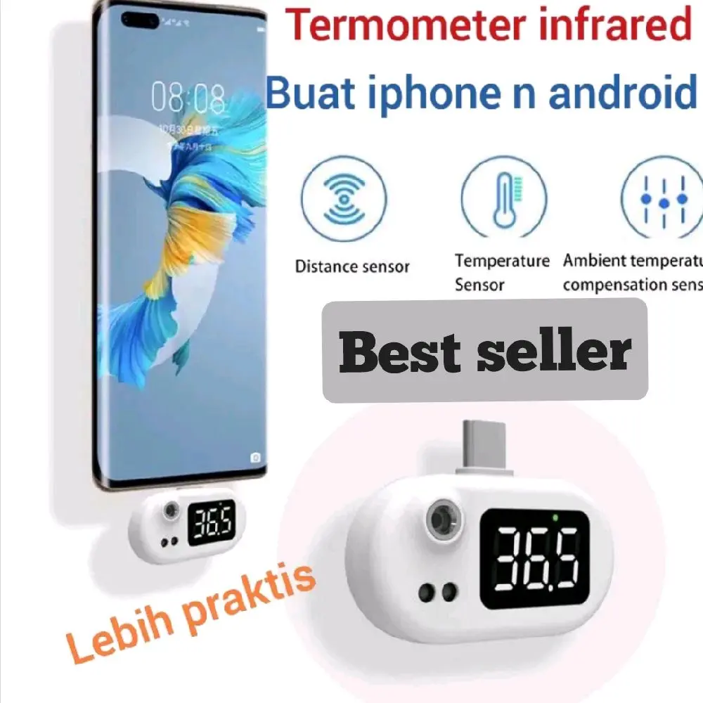 termometer hp mobile handphone android iphone infrared thermometer