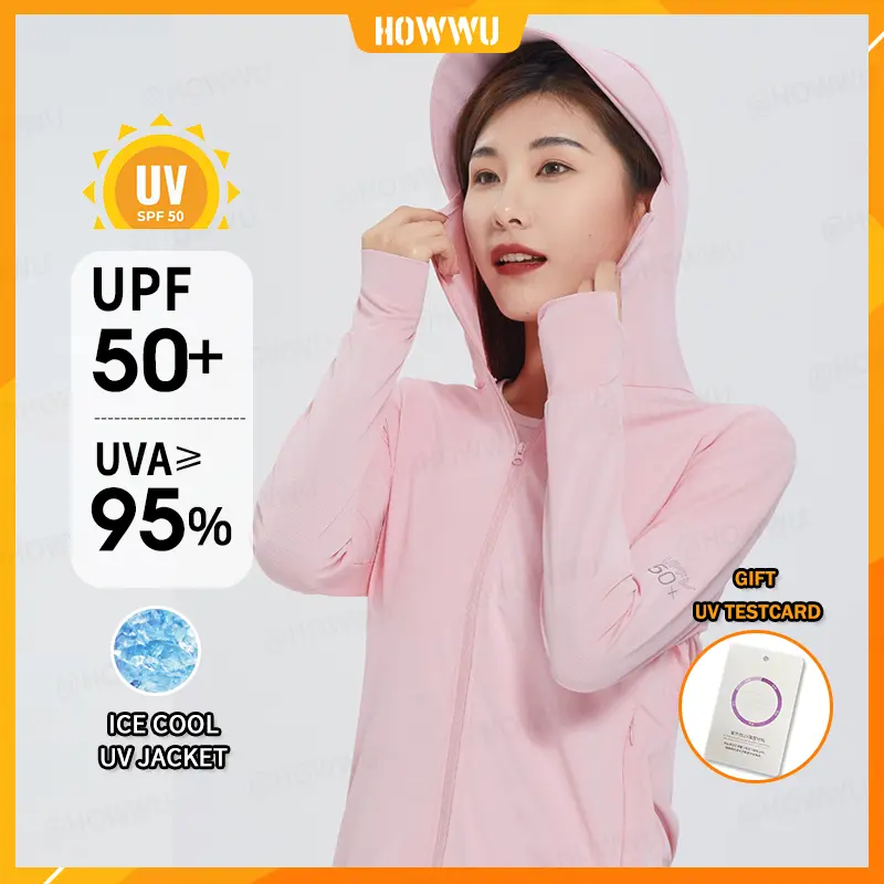 UV Protection Jacket Sun Protection Clothing Ice Silk UPF50+ Windbreaker Hoodie for Men and Women Jaket Pelindung UV Pakaian Perlindungan Sinar Matahari Ice Silk UPF50+ Windbreaker Hoodie untuk Lelaki dan Wanita Lelaki Outdoor Sport jacket