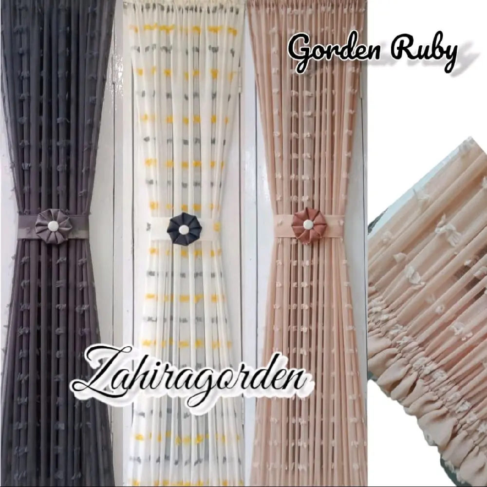 Gorden kupu kupu Ruby Ikat Jendela Minimalis Korden Murah - Vitrase Rubi Premium - Curtain