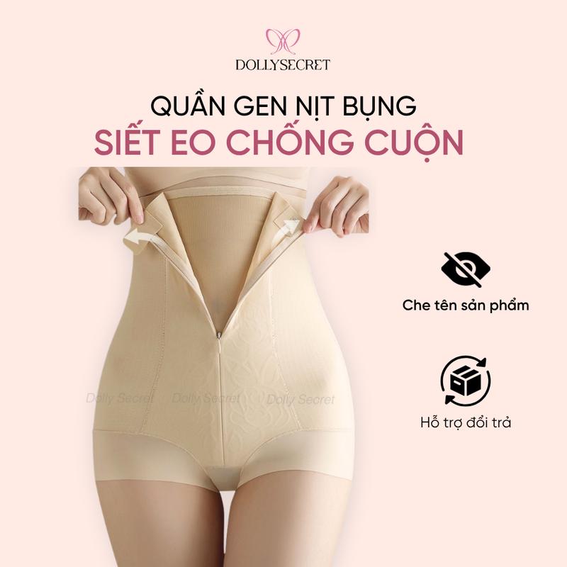 [BH 1 ĐỔI 1] Quần Gen  Bụng Siết Eo Chống Cuộn DOLLY SECRET Dáng Đùi Có Khóa Kéo Và Mắc Cài Q11 Nữ Women