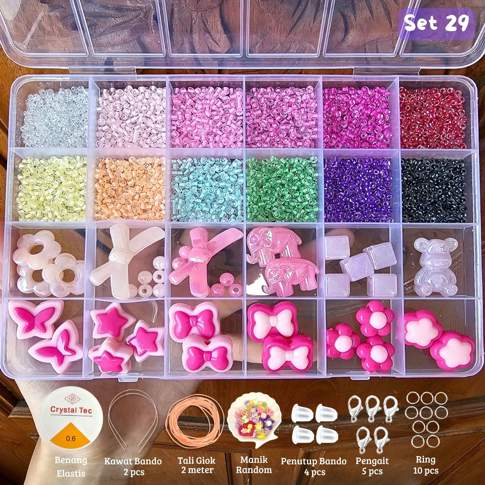 Khansa Jewelry - Set Manik Manik Lengkap dan Tali - Gelang Manik