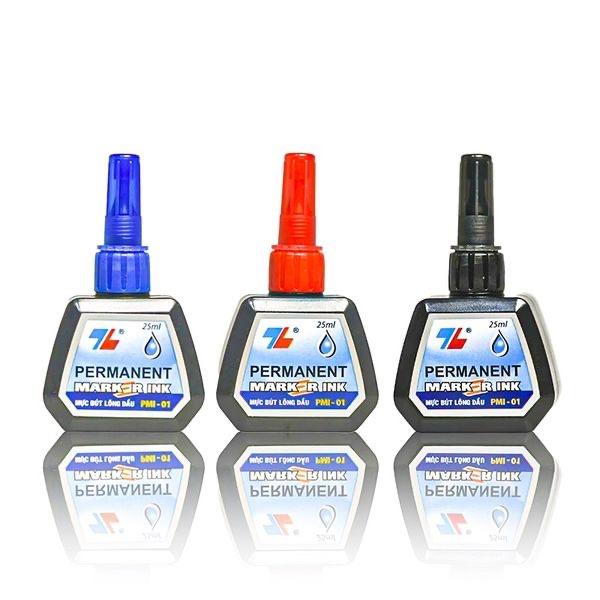 Hộp bình chai lọ mực bút lông dầu KHÔNG XÓA ĐƯỢC Thiên Long PMI-01 / PMI01 dung tích 25ml