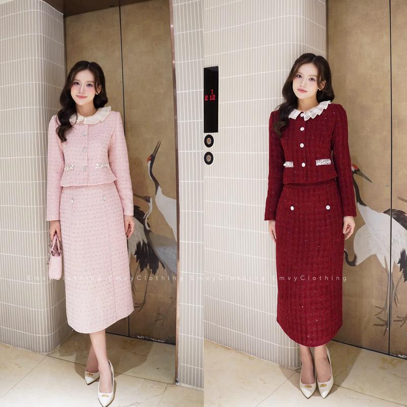 EV113-Emvy Clothing Set váy dạ tweed ánh kim sa cao cấp cổ ren rời thnah lịch sang trọng đi chơi dự tiệc | BigBuy360 - bigbuy360.vn EV113-Emvy Clothing Set váy dạ tweed ánh kim sa cao cấp cổ ren rời thnah lịch sang trọng đi chơi dự tiệc | BigBuy360 - bigbuy360.vn