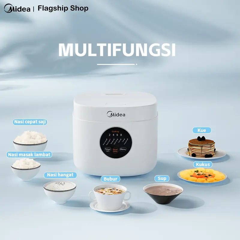[Free Lunch Box]LetYeah&Midea Flagship Shop Rice Cooker MB-FB30M161 3L Digital  Magic Com Penanak Nasi 7 Mode Masak free lunch box 7