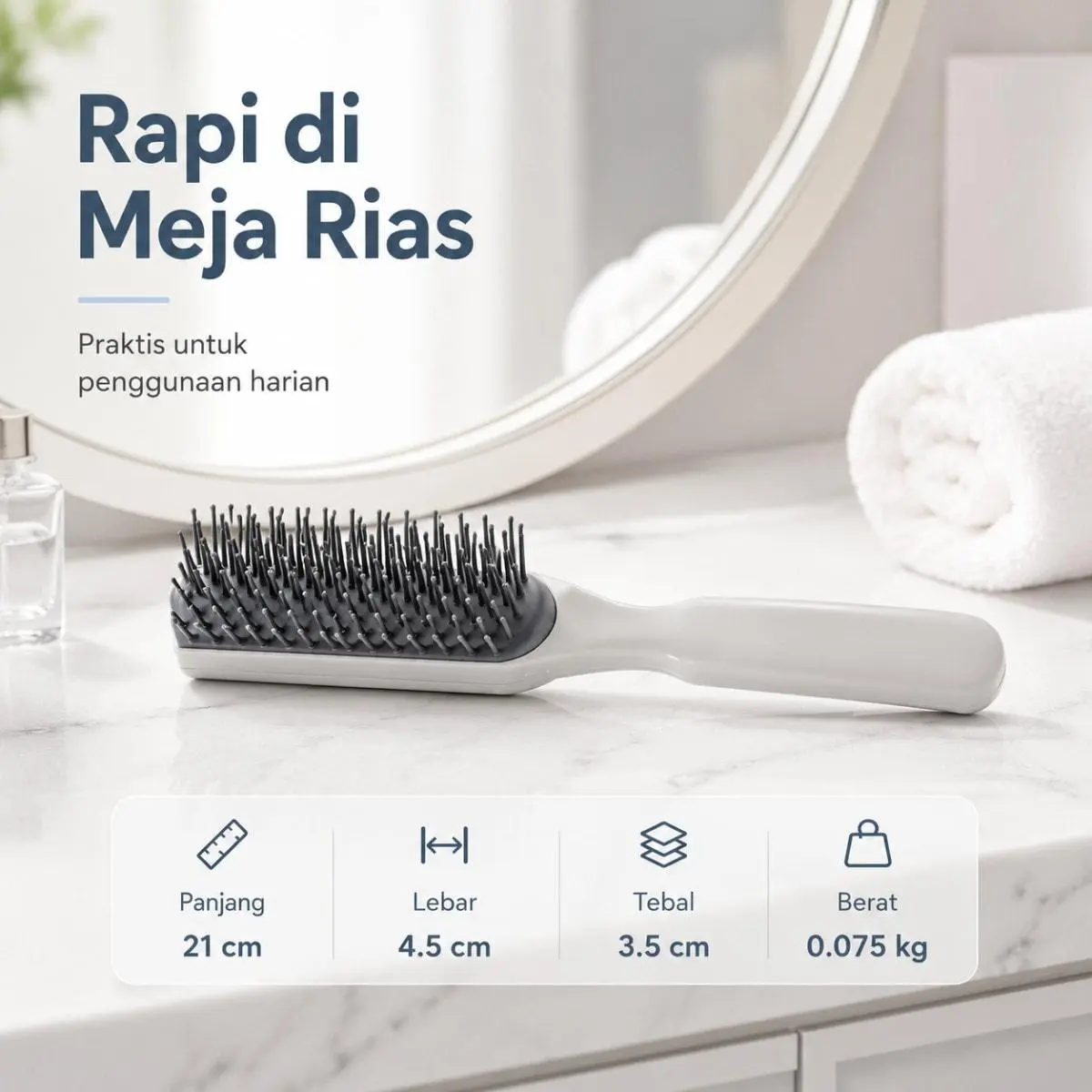 Sisir Rambut Anti Kusut Massage Brush Dengan Ujung Bulat Sisir Rambut Wanita Praktis Untuk Penggunaan Harian