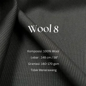 Kain Wool 8 Bahan Celana Kantor Blazer Tuxedo 0.5 Meter Pasti Promo