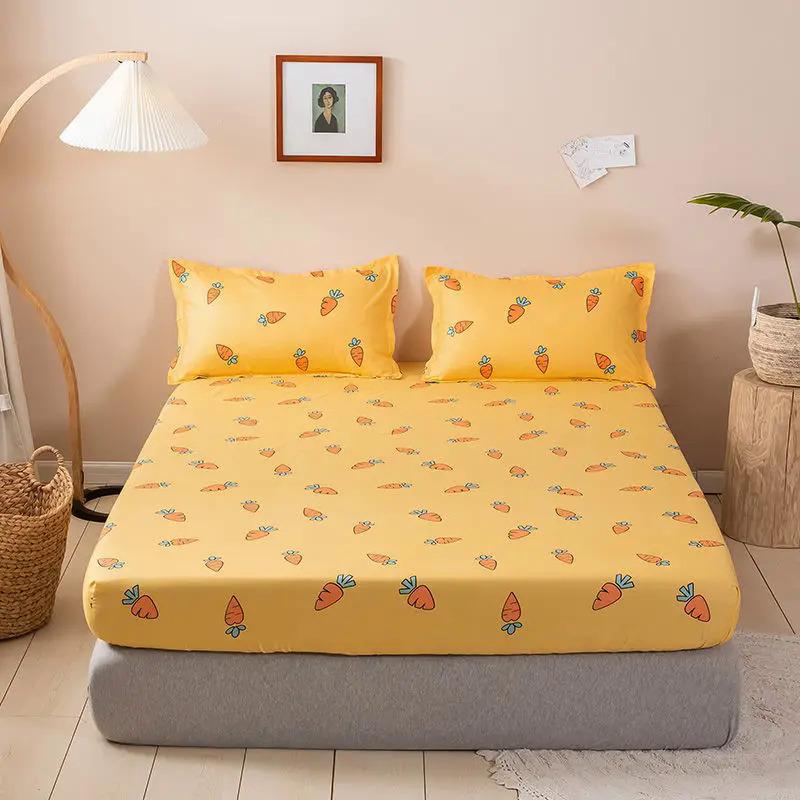 Product Introduction of Brushed Fitted Sheet Elastic Band Home Strap Bedding High-End Luxury Mattress Cover Bedsheet No Pillowcase Simple Multi Size Bed 23
