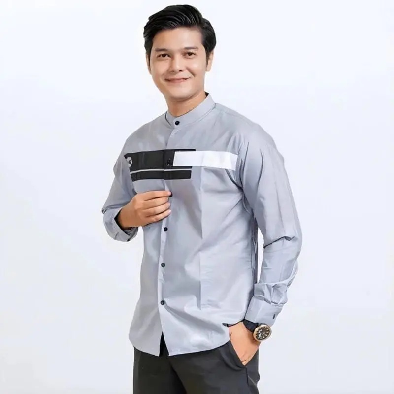TERMURAH Kemeja Koko YORDAN Koko Pria Putih Kemko Putih Seragam Hadroh Terbaru Baju Koko pria Dewasa 5