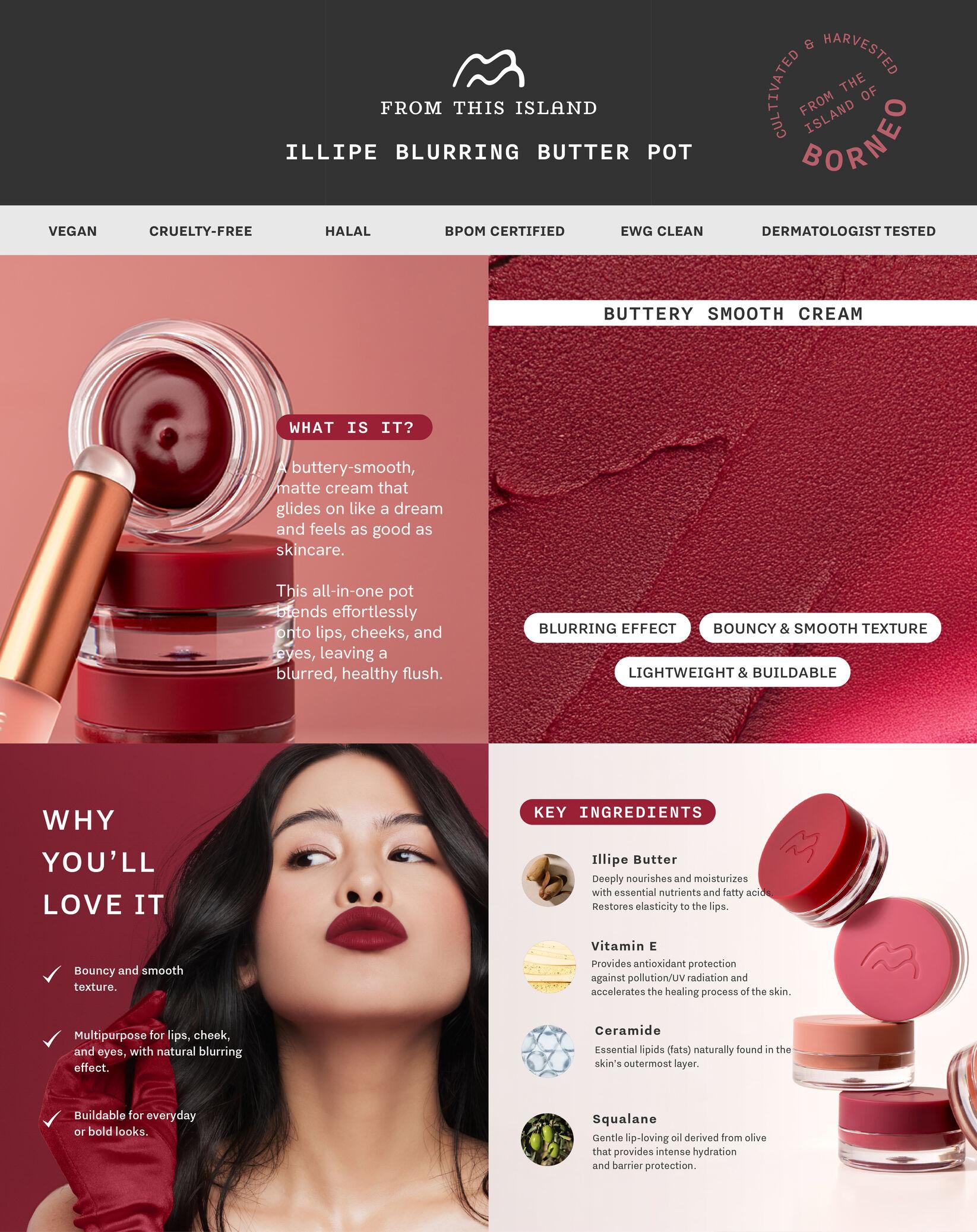 From This Island Illipe Blurring Butter Pot | Lip Cream, Blush & Eyeshadow Tahan Lama