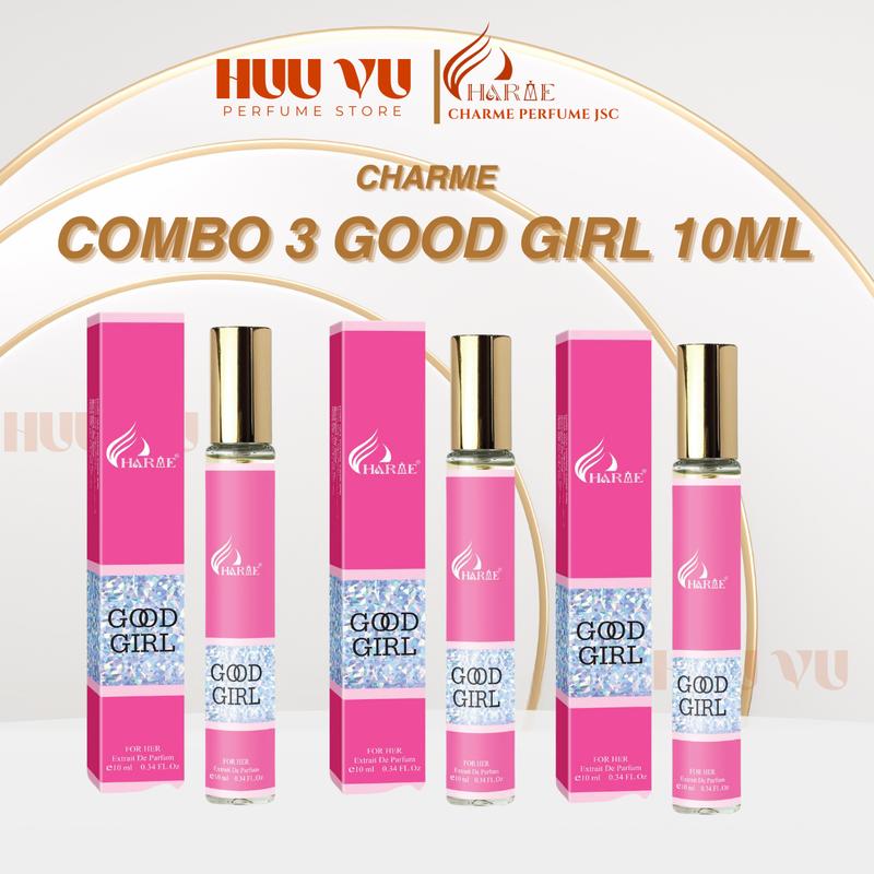  CHARME PERFUME - Combo 3 Nước Hoa Nữ Charme Good Girl 10ml  EXP  Cosmetic Women 