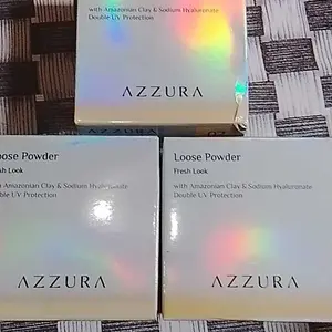 VICCI AZZURA Loose Powder | Bedak tabur | Double UV Protection | Fresh Look