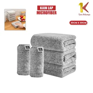 [COD] SK C395 Kain Lap Dapur 30X30 Anti Minyak Bahan Coral Fleece Serbet Multifungsi