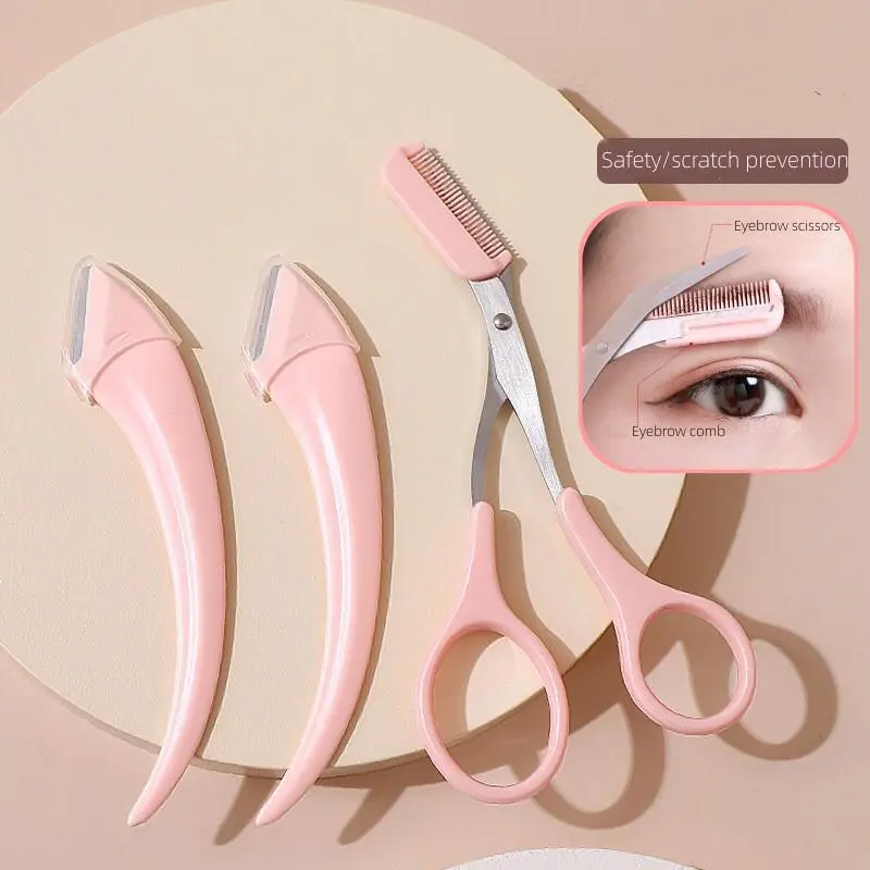 Với chải lông mày Clipper PP Xử lý Thẩm mỹ Cutler Trang điểm Cut lông mày Cut Hình dạng mặt trăng cong 5