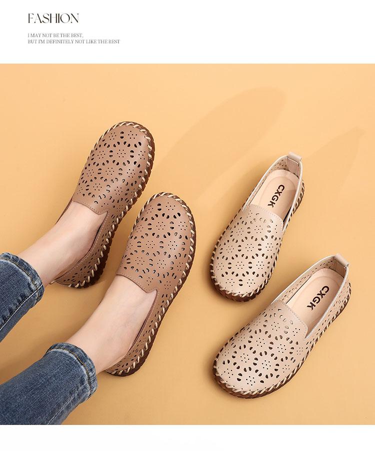 CXGK Sepatu Kasual Wanita Berlubang Stylish Nyaman Desain Modis Bahan Nyaman Versatil untuk Kantor Sekolah atau Acara Kasual