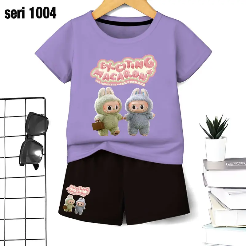hoki Setelan Premium Stelan  Anak Cewek Cowok Oneset Unisex Set Anak kekekinian Baju Celana Fashion 6